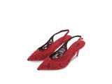 the red shoes are on the white surface with a white background