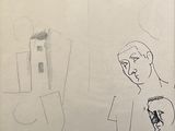 un dessin représentant un homme et une femme debout l'un à côté de l'autre