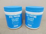 two containers of vital proteins collagen peptides sitting next to each other