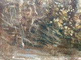 a picture of a painting of a horse in a field