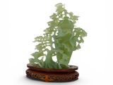 Bonsaï chinois en jade sculpté sur socle