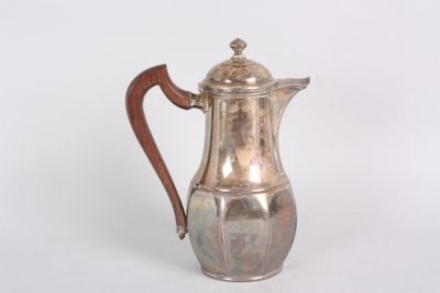 cafetière en argent, manche en bois, poids brut 646 g env. - Photo 1