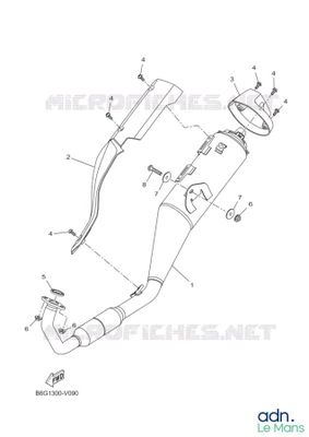 a drawing of the exhaust pipe and pipe assembly for a car
