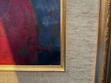 an image of a painting of a woman in a red dress in a gold frame