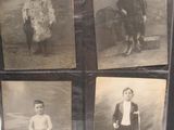 several old black and white photos of a boy and a girl