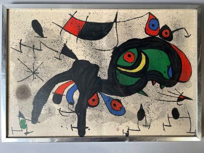 Joan MIRO, (1893-1983), Le bélier fleuri, double page lithog…