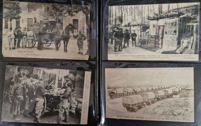 plusieurs vieilles photos en noir et blanc de personnes et de chevaux dans une ville