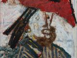 une image représentant un tableau d'un homme coiffé d'un chapeau rouge