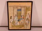framed picture of a painting of a woman and children in a living room