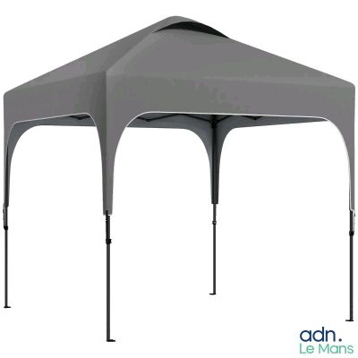 a grey tent with a sidewall and a sidewall