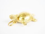 une image représentant un pendentif en forme de tortue dorée sur fond blanc