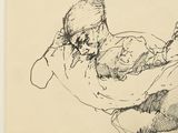 an image of a drawing of a man holding a baby