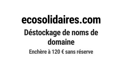 Nom de domaine ecosolidaires.com.