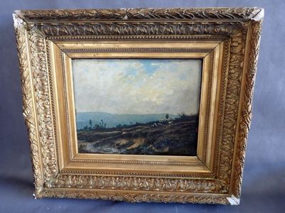 Louis HUMBERT (1835-1910), " Bergère et son troupeau" huile …