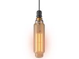 a light bulb hanging from the ceiling with a black cord