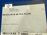 a close up of a blue plastic container with a label on it
