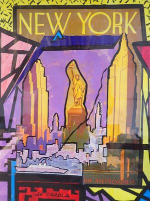 Jean-Henri CAZALA (1948-2015), '' New York'', acrylique sur …