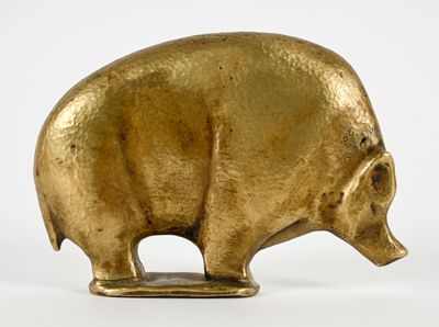 Gilles BLAZY (1963-2021) Ours Sculpture en bronze doré, mono…