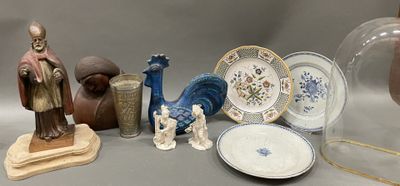 many different types of decorative items displayed on the table