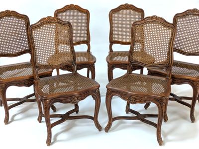 six antique cane back chairs with cane backs and cane backs