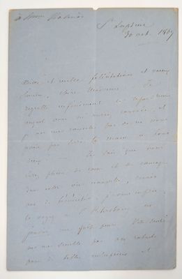 une vieille lettre manuscrite, écrite à l'encre noire