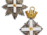 deux croix et une couronne sur fond blanc