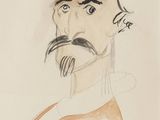 une image représentant le dessin d'un homme portant une moustache