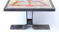 Table basse de forme rectangulaire à plateau orné de céramiq… (photo 5)
