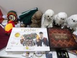 a lot of stuffed animals and books on a table