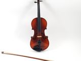 a violin and a bow on a white background