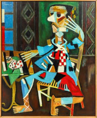 Roland CHANCO (1914-2017). Détente au café - 1972.