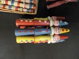 several crayon crayons are sitting on a table next to a box of crayons