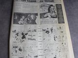 newspapers are laying on a table with a black and white photo of a newspaper