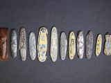 six types de couteaux différents sont alignés