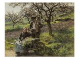 une image représentant un tableau où l'on voit un homme et une femme dans une calèche