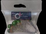 a plastic bag with a bunch of christmas ornaments inside of it