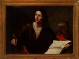 an image of a painting of a man holding a sheet of paper