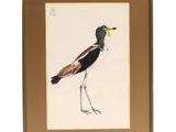 an image of a painting of a bird with a yellow beak