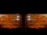 pair of 19th century french marquet commode chest of drawers