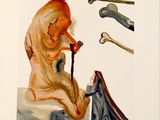 un tableau représentant un vieil homme avec un chapeau et une canne