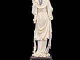 chinese carved ivory figurine of a woman holding a staff