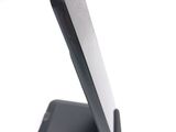 a close up of a cell phone on a stand