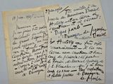 deux vieilles lettres manuscrites, écrites à l'encre noire sur une feuille de papier