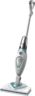 a close up of a steam mop on a white surface