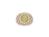 a close up of a ring on a white background