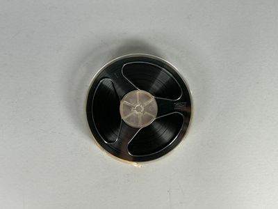 une photo en noir et blanc d'un disque dans un évier