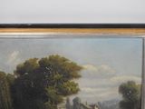 a picture of a painting of a farm scene in a frame