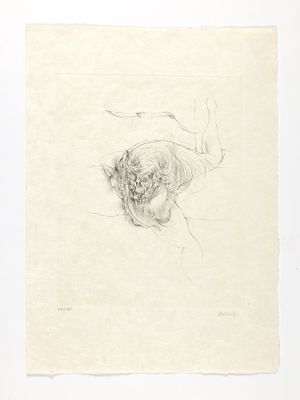 une image représentant le dessin d'une femme allongée sur le ventre