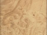 an old drawing of a group of people in a field