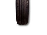 a close up of a car tire on a white background